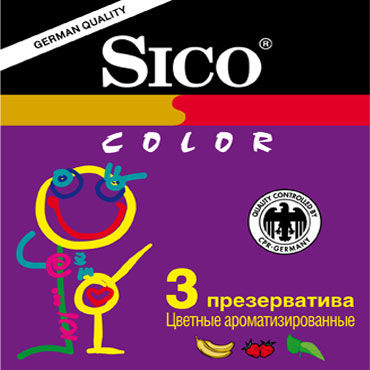 Sico Colour, Презервативы цветные ароматизированные Sico Colour, Презервативы цветные ароматизированные