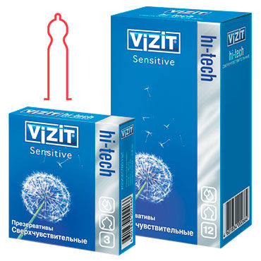 Vizit Hi-Tech Sensitive - Презервативы особой анатомической формы - купить в секс шопе Vizit Hi-Tech Sensitive - Презервативы особой анатомической формы - купить в секс шопе