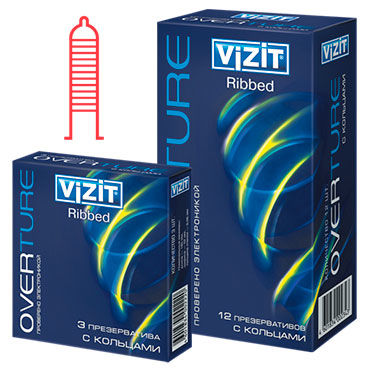 Vizit Overture Ribbed - Презервативы с кольцами - купить в секс шопе Vizit Overture Ribbed - Презервативы с кольцами - купить в секс шопе