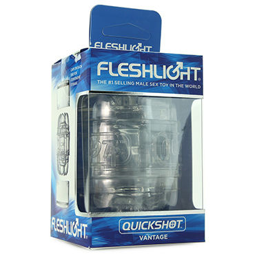 Fleshlight Quickshot Vantage, прозрачный - Компактный сквозной мастурбатор - купить в секс шопе Fleshlight Quickshot Vantage, прозрачный - Компактный сквозной мастурбатор - купить в секс шопе