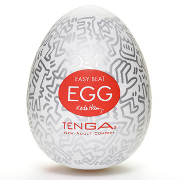 Tenga Egg Party, Keith Haring Edition, Одноразовый мастурбатор в виде яйца, лимитированный выпуск Tenga Egg Party, Keith Haring Edition, Одноразовый мастурбатор в виде яйца, лимитированный выпуск