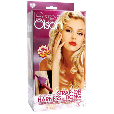 Topco Bree Olson Glitter Glam Strap-On Harness & Dong - Гламурный страпон - купить в секс шопе Topco Bree Olson Glitter Glam Strap-On Harness & Dong - Гламурный страпон - купить в секс шопе
