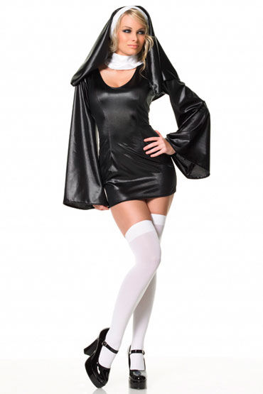 Leg Avenue Монашка, Эротическое платье с расклешенными рукавами Leg Avenue Монашка, Эротическое платье с расклешенными рукавами
