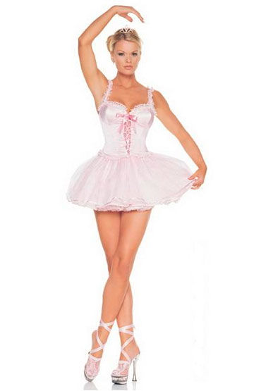 Leg Avenue Ballerina, Милое розовое платье и носочки с лентами Leg Avenue Ballerina, Милое розовое платье и носочки с лентами