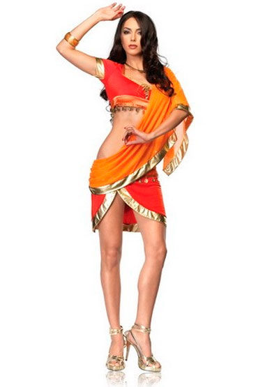 Leg Avenue Bollywood Beauty, Оранжевый, с шифоновой накидкой Leg Avenue Bollywood Beauty, Оранжевый, с шифоновой накидкой