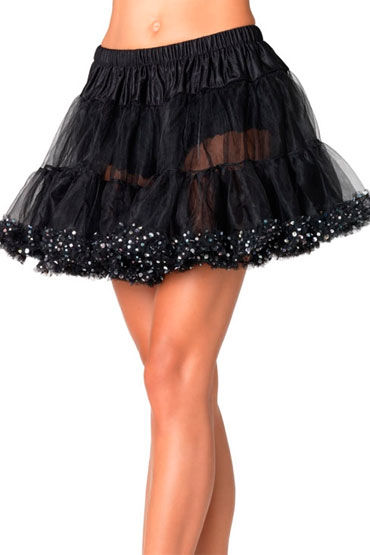 Leg Avenue подъюбник, черный, Пышный, шифоновый Leg Avenue подъюбник, черный, Пышный, шифоновый