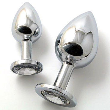 Butt Plug Silver Small, бриллиант, Малая анальная пробка, украшена кристаллом Butt Plug Silver Small, бриллиант, Малая анальная пробка, украшена кристаллом