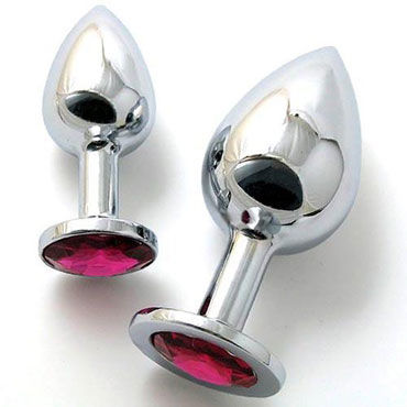 Butt Plug Silver Large, рубиновый, Большая анальная пробка, украшена кристаллом Butt Plug Silver Large, рубиновый, Большая анальная пробка, украшена кристаллом