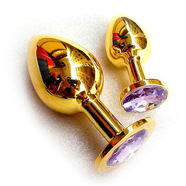 Butt Plug Gold Small, светло-фиолетовый, Малая анальная пробка, украшена кристаллом Butt Plug Gold Small, светло-фиолетовый, Малая анальная пробка, украшена кристаллом
