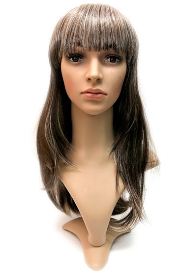 Courtney Wig, темно-русый с мелированием, Прямые длинные волосы с челкой Courtney Wig, темно-русый с мелированием, Прямые длинные волосы с челкой