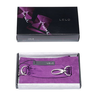 Lelo Sutra, фиолетовый - Шелковые наручники с цепочкой - купить в секс шопе Lelo Sutra, фиолетовый - Шелковые наручники с цепочкой - купить в секс шопе