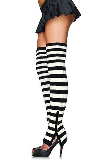 Leg Avenue гетры, черно-белые, С разрезами внизу Leg Avenue гетры, черно-белые, С разрезами внизу
