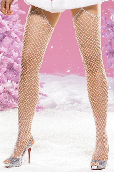 Leg Avenue чулки, белые, Без резинки Leg Avenue чулки, белые, Без резинки