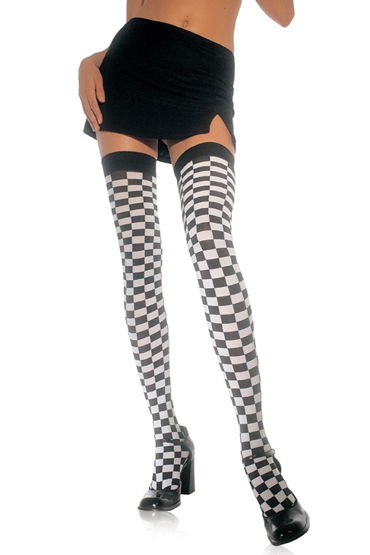 Leg Avenue чулки, Шахматной расцветки Leg Avenue чулки, Шахматной расцветки