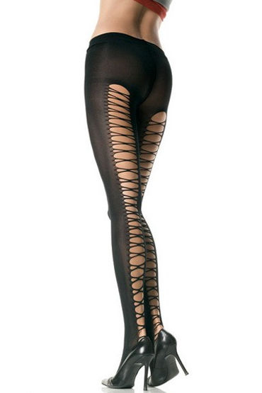 Leg Avenue колготки Со швом в виде шнуровки leg avenue пэстисы черные в форме цветочков размер универсальный xs l