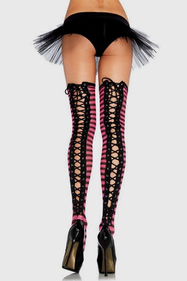 Leg Avenue чулки, С эротичной шнуровкой Leg Avenue чулки, С эротичной шнуровкой
