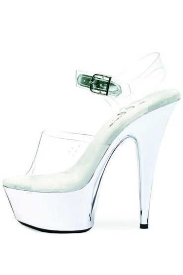 Ellie Shoes Chrome, прозрачный, Элегантные босоножки на каблуке 15 см Ellie Shoes Chrome, прозрачный, Элегантные босоножки на каблуке 15 см