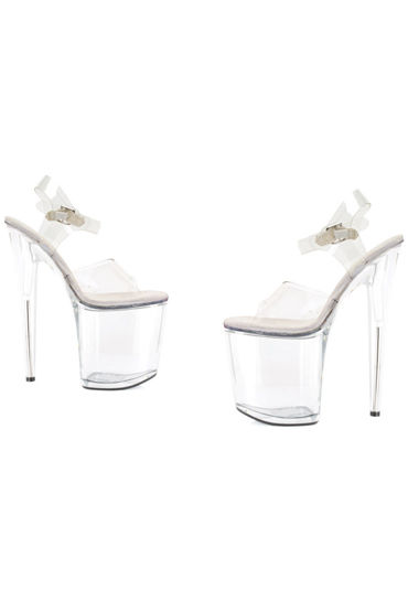 Ellie Shoes Brook - Прозрачные босоножки на каблуке 20 см - купить в секс шопе Ellie Shoes Brook - Прозрачные босоножки на каблуке 20 см - купить в секс шопе