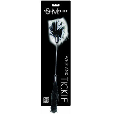 Sex & Mischief Whipper Tickler, черно-белый, Двухсторонний стек Sex & Mischief Whipper Tickler, черно-белый, Двухсторонний стек