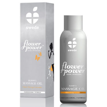 Swede Flower Power Blissful, 50мл, Масло для массажа с эфирными маслами клевера, апельсина и лаванды Swede Flower Power Blissful, 50мл, Масло для массажа с эфирными маслами клевера, апельсина и лаванды