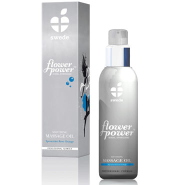 Swede Flower Power Soothing, 150мл, Масло для массажа с эфирными маслами мяты, розы и апельсина Swede Flower Power Soothing, 150мл, Масло для массажа с эфирными маслами мяты, розы и апельсина