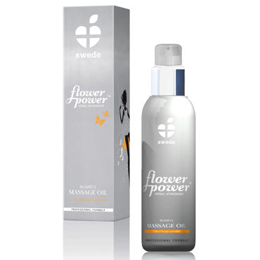 Swede Flower Power Blissful, 150мл, Масло для массажа с эфирными маслами клевера, апельсина и лаванды Swede Flower Power Blissful, 150мл, Масло для массажа с эфирными маслами клевера, апельсина и лаванды