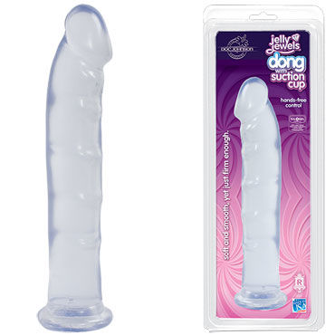 Doc Johnson Jelly Jewels Dong With Suction Cup, прозрачный, Реалистичный фаллоимитатор Doc Johnson Jelly Jewels Dong With Suction Cup, прозрачный, Реалистичный фаллоимитатор