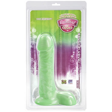 Doc Johnson Radiant Gems Ballsy Cock, зеленый - Реалистичный фаллоимитатор - купить в секс шопе Doc Johnson Radiant Gems Ballsy Cock, зеленый - Реалистичный фаллоимитатор - купить в секс шопе