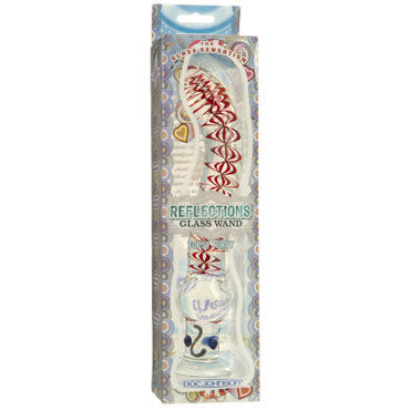 Doc Johnson Reflections Glass Wand Topsy Turvy - Массажер изогнутой формы из стекла - купить в секс шопе Doc Johnson Reflections Glass Wand Topsy Turvy - Массажер изогнутой формы из стекла - купить в секс шопе