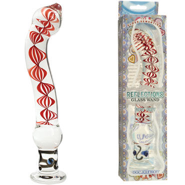 Doc Johnson Reflections Glass Wand Topsy Turvy, Массажер изогнутой формы из стекла Doc Johnson Reflections Glass Wand Topsy Turvy, Массажер изогнутой формы из стекла
