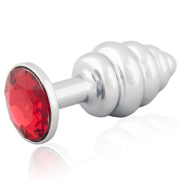 LoveToys Butt Plug Silver, красный, Большая анальная пробка, украшена кристаллом LoveToys Butt Plug Silver, красный, Большая анальная пробка, украшена кристаллом