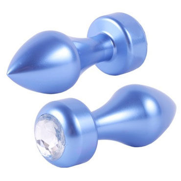 LoveToys Aluminium Blue Diamond, Анальная пробка с кристаллом светло-голубая LoveToys Aluminium Blue Diamond, Анальная пробка с кристаллом светло-голубая