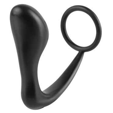 Pipedream Anal Fantasy Collection Ass-Gasm Cockring Plug, черный - Стимулятор простаты с эрекционным кольцом - купить в секс шопе Pipedream Anal Fantasy Collection Ass-Gasm Cockring Plug, черный - Стимулятор простаты с эрекционным кольцом - купить в секс шопе
