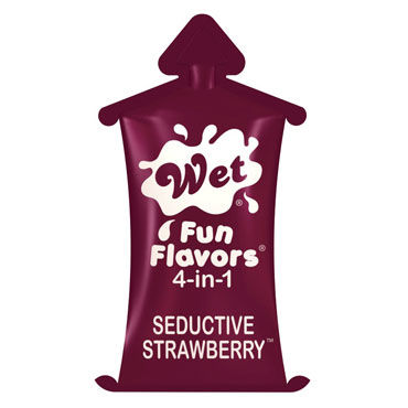 Wet Fun Flavors Seductive Strawberry, 10 мл, Универсальный лубрикант с ароматом клубники Wet Fun Flavors Seductive Strawberry, 10 мл, Универсальный лубрикант с ароматом клубники