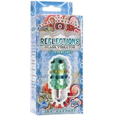 Doc Johnson Reflections Lil Pleasure, зеленый - Уникальная вибропуля из стекла - купить в секс шопе Doc Johnson Reflections Lil Pleasure, зеленый - Уникальная вибропуля из стекла - купить в секс шопе