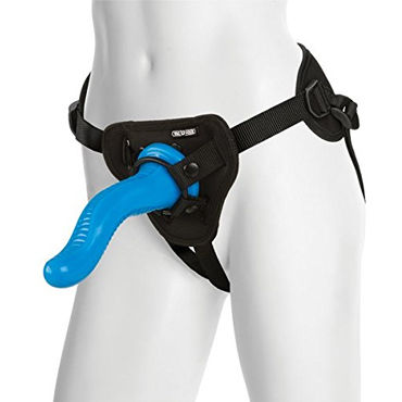 Doc Johnson The Ribbed G With Supreme Harness - Трусики с насадкой для стимуляции точки G - купить в секс шопе Doc Johnson The Ribbed G With Supreme Harness - Трусики с насадкой для стимуляции точки G - купить в секс шопе