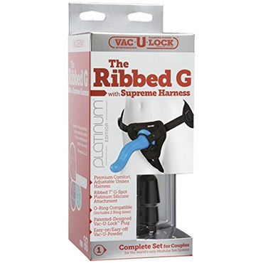 Doc Johnson The Ribbed G With Supreme Harness, Трусики с насадкой для стимуляции точки G и другие товары Doc Johnson с фото Doc Johnson The Ribbed G With Supreme Harness, Трусики с насадкой для стимуляции точки G и другие товары Doc Johnson с фото