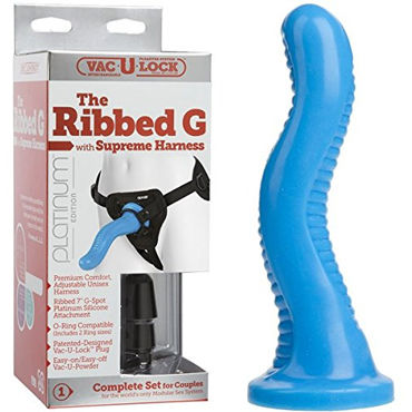 Doc Johnson The Ribbed G With Supreme Harness, Трусики с насадкой для стимуляции точки G Doc Johnson The Ribbed G With Supreme Harness, Трусики с насадкой для стимуляции точки G