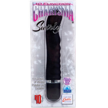 California Exotic Charisma Swirly, черный - Вибратор с бархатистым покрытием - купить в секс шопе California Exotic Charisma Swirly, черный - Вибратор с бархатистым покрытием - купить в секс шопе
