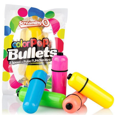 Screaming O ColorPop Bullets, оранжевый, Яркая водонепроницаемая вибропуля Screaming O ColorPop Bullets, оранжевый, Яркая водонепроницаемая вибропуля
