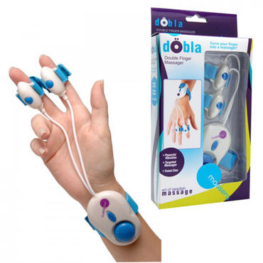 XR Brands Dobla Double Finger Massager, Двойная вибронасадка на пальцы XR Brands Dobla Double Finger Massager, Двойная вибронасадка на пальцы