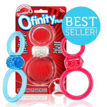 Screaming Ofinity Plus, голубое, Эрекционное виброкольцо с петлей для мошонки Screaming Ofinity Plus, голубое, Эрекционное виброкольцо с петлей для мошонки