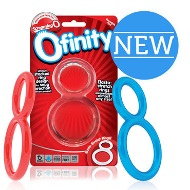 Screaming Ofinity, красное, Эрекционное кольцо с петлей для мошонки Screaming Ofinity, красное, Эрекционное кольцо с петлей для мошонки