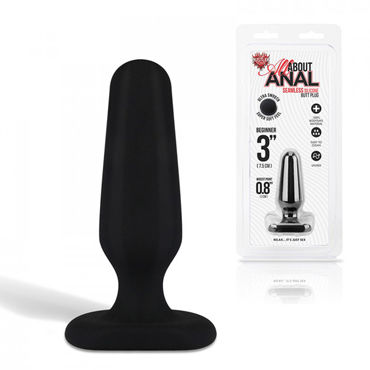 Hustler All About Anal Butt Plug, черный, 6,5 см, Анальный плаг из ультра бархатистого силикона Hustler All About Anal Butt Plug, черный, 6,5 см, Анальный плаг из ультра бархатистого силикона