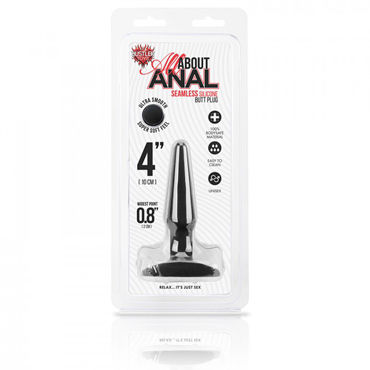 Hustler All About Anal Butt Plug, черный, 9 см - Анальный плаг из ультра бархатистого силикона - купить в секс шопе Hustler All About Anal Butt Plug, черный, 9 см - Анальный плаг из ультра бархатистого силикона - купить в секс шопе