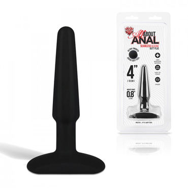 Hustler All About Anal Butt Plug, черный, 9 см, Анальный плаг из ультра бархатистого силикона Hustler All About Anal Butt Plug, черный, 9 см, Анальный плаг из ультра бархатистого силикона