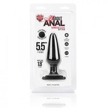 Hustler All About Anal Butt Plug, черный, 12 см - Анальный плаг из ультра бархатистого силикона - купить в секс шопе Hustler All About Anal Butt Plug, черный, 12 см - Анальный плаг из ультра бархатистого силикона - купить в секс шопе