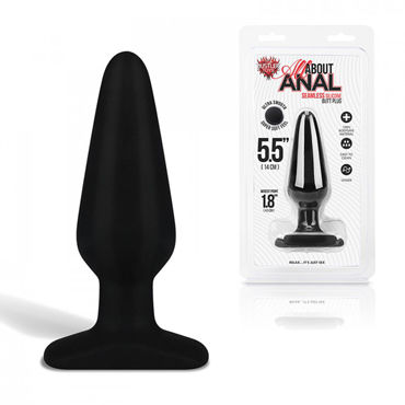 Hustler All About Anal Butt Plug, черный, 12 см, Анальный плаг из ультра бархатистого силикона Hustler All About Anal Butt Plug, черный, 12 см, Анальный плаг из ультра бархатистого силикона