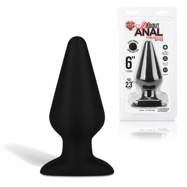Hustler All About Anal Butt Plug, черный, 13 см, Анальный плаг из ультра бархатистого силикона с отверстием Hustler All About Anal Butt Plug, черный, 13 см, Анальный плаг из ультра бархатистого силикона с отверстием
