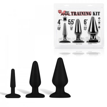 Hustler All About Anal Training Kit, черный, Набор анальных плагов из ультра бархатистого силикона Hustler All About Anal Training Kit, черный, Набор анальных плагов из ультра бархатистого силикона